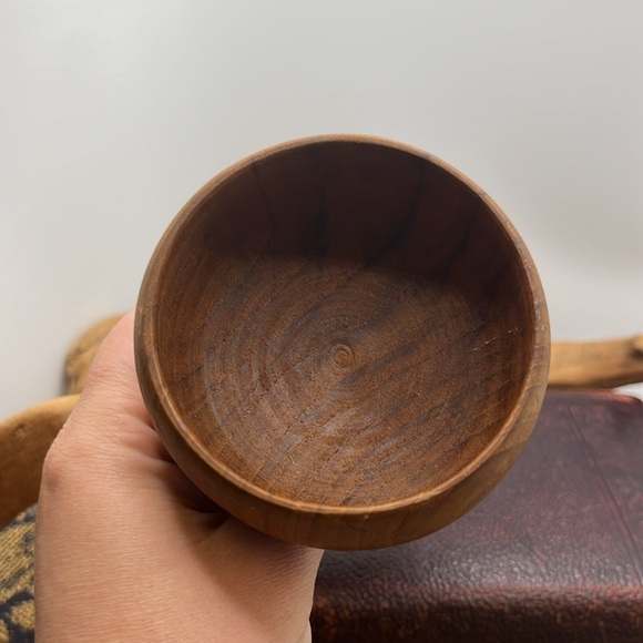 Clay Compton Ring Wooden Goblet w/ Ring & Hand Turned Bonus Goblet from the 60s - Picture 7 of 8